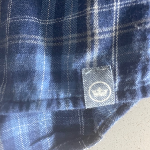 Peter Millar Size XL Blue Plaid Button Down Long Sleeve Shirt 100% Cotton - Picture 7 of 7